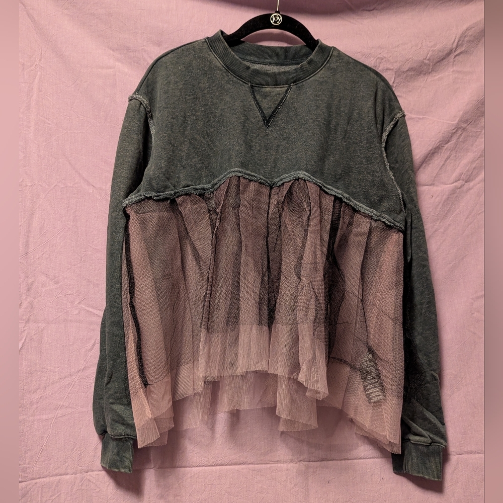 UO Silence + Noise Tulle Sweatshirt